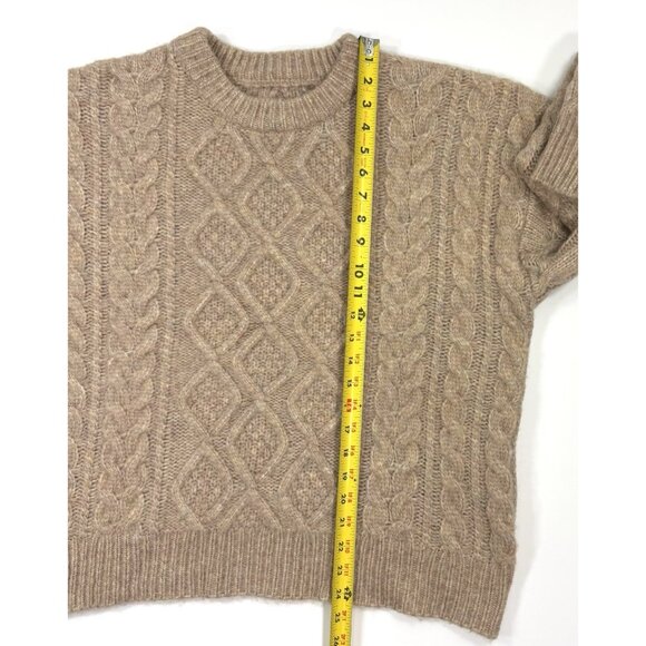 Daily Drills Womens Cable Knit Oversized Sweater Wool Alpaca Blend Sz XS Small - Picture 8 of 8